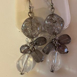 Multi  Crystal Cluster Drop Earrings